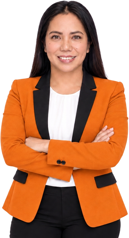 Rowie Navergas wearing orange as Marketing Lead for Poplet